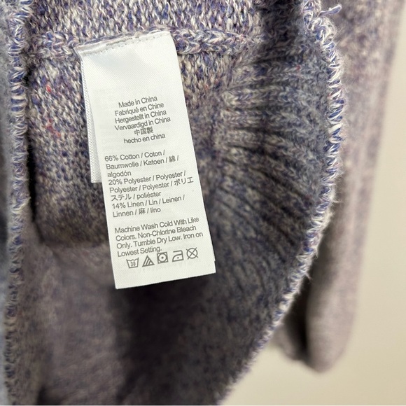 J. Crew Lilac Purple Puff Sleeve Oversized Crewneck Sweater Women’s Size Large - Picture 6 of 8